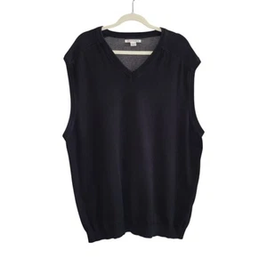 Cutter & Buck Broadview Men's Black V-Neck Ribbed Hem Sweater Vest Size XXL - Picture 1 of 8