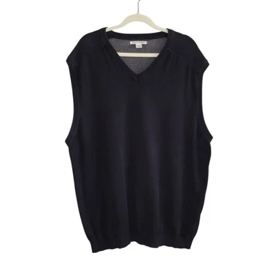 Cutter & Buck Broadview Men's Black V-Neck Ribbed Hem Sweater Vest Size XXL - Image 1 of 4