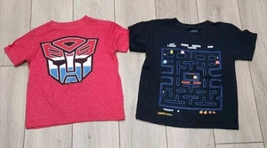2 Kids Graphic Tshirts Transformers Autobot & Pac-man Size XS - Picture 1 of 5