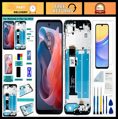 Motorola G Play 5G 2024 Pantalla LCD Repuesto Conjunto con Marco - Pieza de Reparación Foto 1 de 4