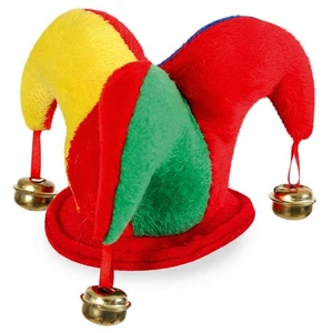 Kopfschmuck mit Glöckchen Minihut Bunte Mini-Narrenkappe Hofnarr Harlekin Närrin - Bild 1 von 3