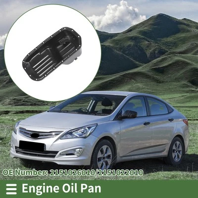1 Pc No.2151026010 Engine Oil Pan for Hyundai Accent 1994-2000 Iron Black - Image 1 of 4