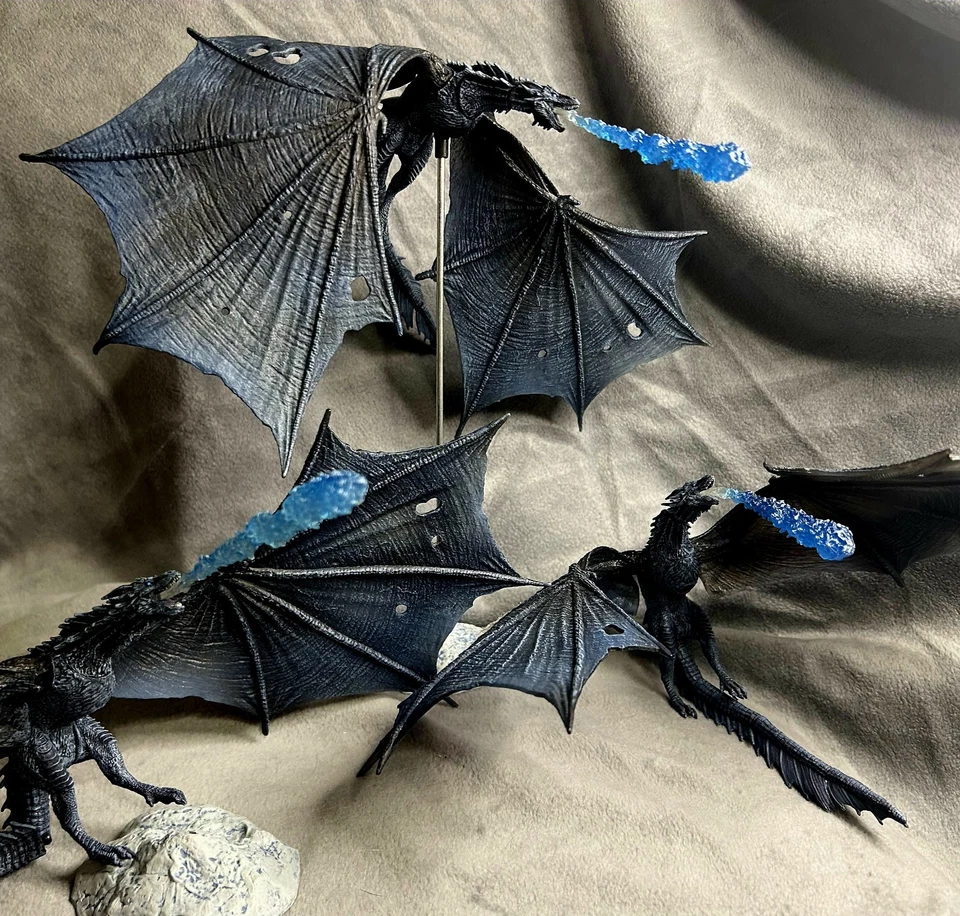 McFarlane Action Figure Lot- 7 Dragons, Jon Snow, And Daenerys Targaryen - Image 1 of 4