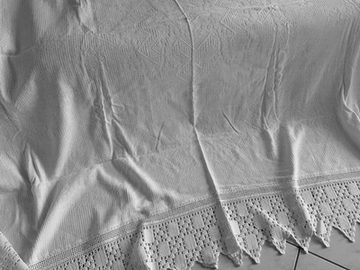 Linge Ancien Couvre Lit De Mariage 1800/1900 2 Cotés Grande Dentelle - Photo 1/4