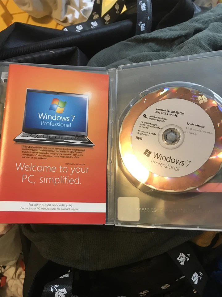 DVD Microsoft Windows 7 Professional 32 SP1 bits versión completa sin clave de producto Foto 1 de 1