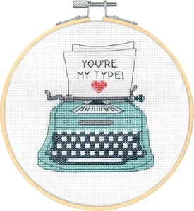Dimensions Counted Cross Stitch Kit ~ You're My Type w/6" Hoop #72-70485 - Picture 1 of 7