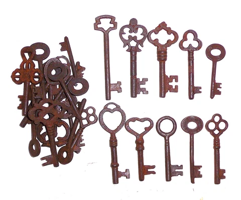 Antique Iron Skeleton Keys  Lot of 100 Steampunk Cover