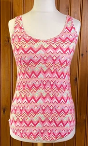 RED HERRING Ladies Pink White Pale Green Patterned Sleeveless Top Size 10 - Picture 1 of 9