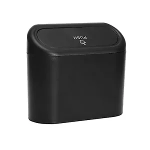 Black Plastic Car Trash Can 1.4 Liters Small Trash Bin for Vehicle Interior - Picture 1 of 8