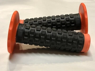 7/8 inch PILLOW TOP HANDLE BAR MX GRIP SET Rokon Hodaka Hand Grips Orange - Image 1 of 4