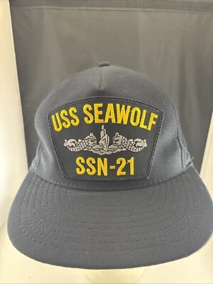 De colección USS Seawolf SSN-21 Marina Submarino Barco Militar Negro Snapback Sombrero EE. UU. Foto 1 de 4