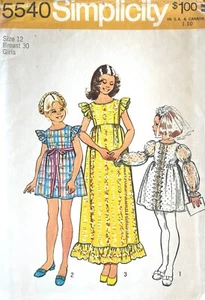 1970's Simplicity Girls' Dress Pattern 5540 Size 12 UNCUT - Picture 1 of 2
