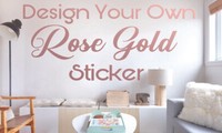 Personalised Rose Gold Sticker Wall Design your Own Decal Home business decor 