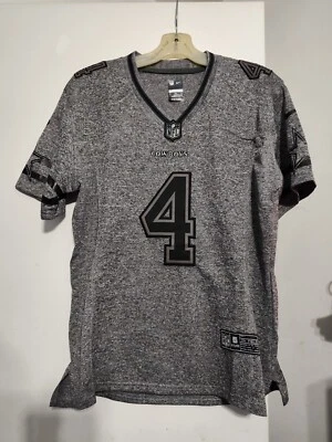 Camiseta Dak Prescott #4 Cowboys-Nike On Field-Unissex Feminina/Juventude Média-Cinza-Nova Com Etiqueta - Imagem 1 de 4
