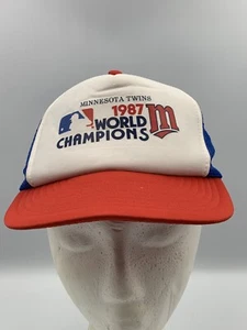VINTAGE 1987 Minnesota Twins World Series Adult Small Medium Trucker Hat NOS - Picture 1 of 10