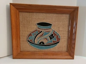 SÜDWESTLICHES THEMA GERAHMTE KUNST - HOLZ - EINZIGARTIG - 12 x 10,5 ZOLL - Bild 1 von 3