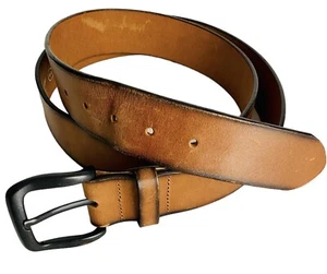 Lebrutt Mens Italian Leather Belt Tan Brown Size 44 Canada Western Casual Rugged - Picture 1 of 24