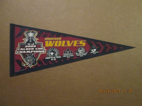AHL Chicago Wolves Vintage Circa 2008 Calder Cup Champions Team Logo Pennant Cover