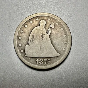 1875-S 20 CENT PIECE GOOD KEY TYPE COIN #8613 - Picture 1 of 2