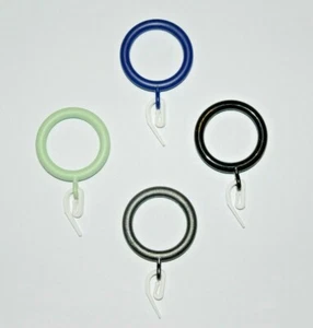 Curtain Rings with Hooks Fits 22mm - 28mm pole or rail. Loop gliders. Plastic - Picture 1 of 12
