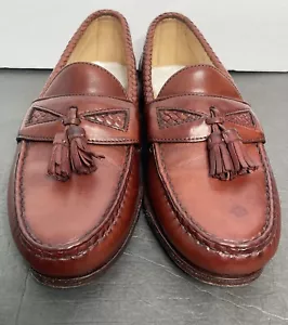 Allen Edmonds Maxfield Brown Leather Braid Tassel Loafers Men's Sz. 10 D - Picture 1 of 12