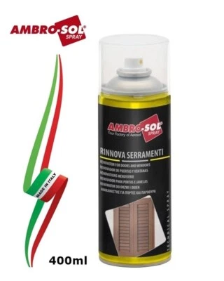 AMBRO-SOL RINNOVA E LUCIDA SERRAMENTI SPRAY A BASE DI OLII X LEGNO ALLUMINIO E PVC 400ml