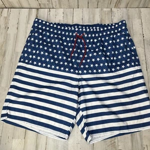 Old Navy Shorts Mens XXL   Blue Stars Stripes Swim Trunks Mesh Lined Flag SPF 8" - Picture 1 of 8