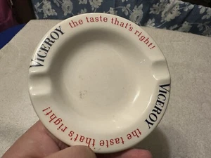 Vintage Round White Ceramic VICEROY Cigarette Advertising Ashtray - Picture 1 of 4