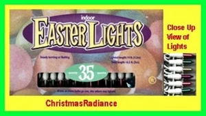 EASTER LIGHTS 35 Multicolored Mini Easter Lights Patio, Yard, Pool Party Lights - Picture 1 of 1