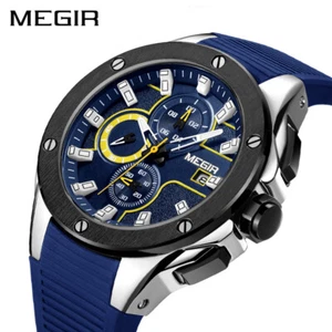 Orologio Sportivo Uomo MEGIR Lusso Impermeabile Luminoso Cronografo Quarzo Esercito Militare - Foto 1 di 9