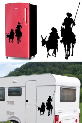 AUFKLEBER JOSELUIS Quijote Und Sancho, Vinyl Aufkleber Version III Rechts