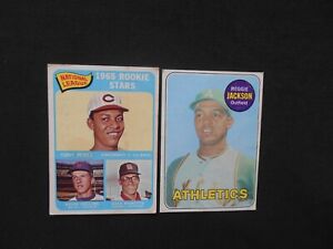 1969 1965 Topps #260 #581 Reggie Jackson Tony Perez Rookie Baseball Lot 2 A's