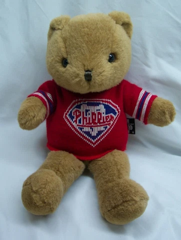 PHILADELPHIA PHILLIES BASEBALL TEDDY BEAR IN SWEATER 14" Plush STUFFED ANIMAL Cover