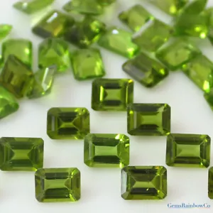 Natural Olive Green Peridot Octagon Cut 7x5mm & 8x6mm Loose gemstones AA Quality - Picture 1 of 8