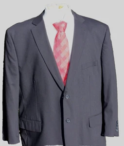 Wilke-Rodriguez Size 50R 2PC Suit  Men Pants 43x28 Wool Solid Dark Navy Blue - Picture 1 of 11