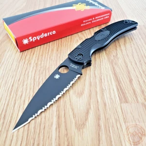 Spyderco Native Chief Folding Knife 4" Serrated CTS-BD1N Steel Blade FRN Handle - Picture 1 of 18