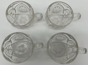 Marjorie Punch Cup by Cambridge~Crystal Clear~Lot of 4~USED~Unmarkd~Star & Heart - Picture 1 of 9