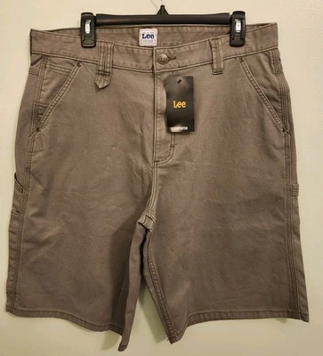 Pantalones cortos de carpintero de mezclilla Lee Workwear para hombre TALLA 34 VERDE OLIVA 11" #10725 Foto 1 de 3