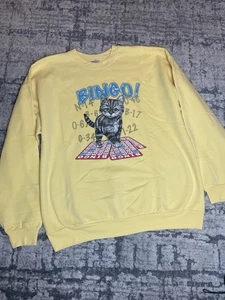 Maglione Gatto Vintage Nonna Bingo Taglia Xl Giallo - Foto 1 di 10