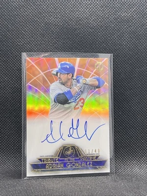 2014 Topps Tribute To The Pastime Auto Orange Adrian Gonzalez #11/40 - Image 1 of 4