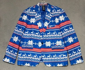 NUEVO COOFANDY Blazer Navidad Un Botón Divertido Rudolph Copo de Nieve Para Hombres 2XL - Imagen 1 de 7