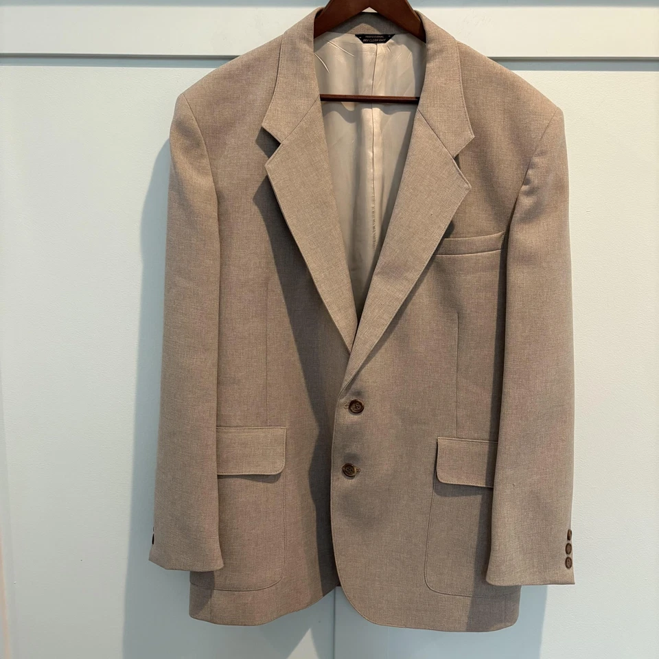 Abrigo deportivo vintage Levi's Blazer para hombre 46R beige traje de acción solapa de 2 botones muesca Foto 1 de 4