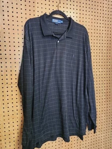 Ralph Lauren Plaid Polo Shirt Men's Size XXL Long Sleeve Light Weight Black Pony - Picture 1 of 8