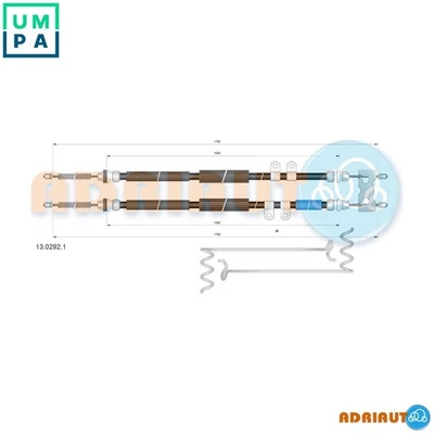 CABLE PULL PARKING BRAKE 13.0292.1 FOR FORD EYPD/EYPB/EYPA/EYPC 1.8L RWPC 1.8L - Image 1 of 4
