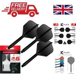 Professional K-Flex Dart Accessories: Integrated Flights & Shafts | 3-Pack Black - Picture 1 of 8