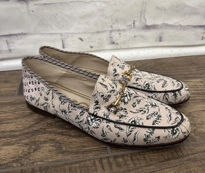 Mocasines Sam Edelman 7,5 M Loraine Rosa Floral Hoja Tela Broca Hebilla Preppy Costa Foto 1 de 4