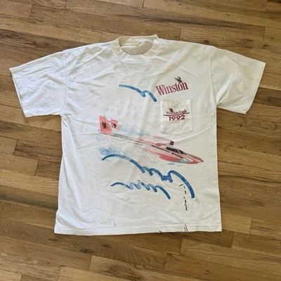 VTG 92 Winston Eagle Hydroplane Racing AOP All Over Print T Shirt XL RARE Y2K - Image 1 of 4