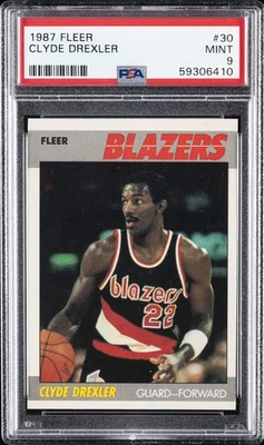 1987 FLEER #30 CLYDE DREXLER PSA 9 - Image 1 of 2