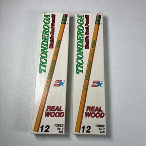 VTG Dixon Ticonderoga 13882 Pencils No 2/HB Soft 2 Boxes Of 12 Count USA - Picture 1 of 11