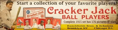Póster impreso de PVC anuncio de tarjeta de béisbol Cracker Jack de 6 x 24" 1914 1915 Ty Cobb Jackson Foto 1 de 2
